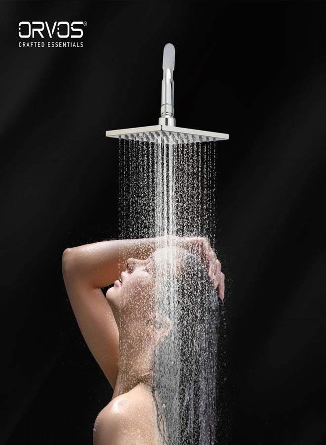 Orvos Overhead Shower, Elegant square design, with touch clean nozzles, Hiqh quality Stainless Steel, with salt tested chrome plating, 4x4 inches, head only, for high end luxury bathrooms - Image 4